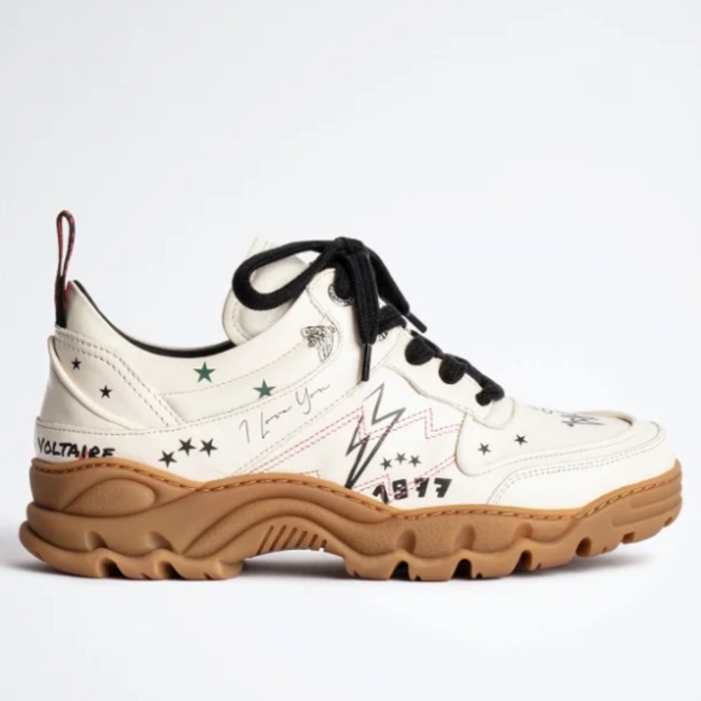 Zadig and Voltaire Blaze Crush Serigraphy Lace Up Sneakers *BRAND NEW* - Picture 6 of 14